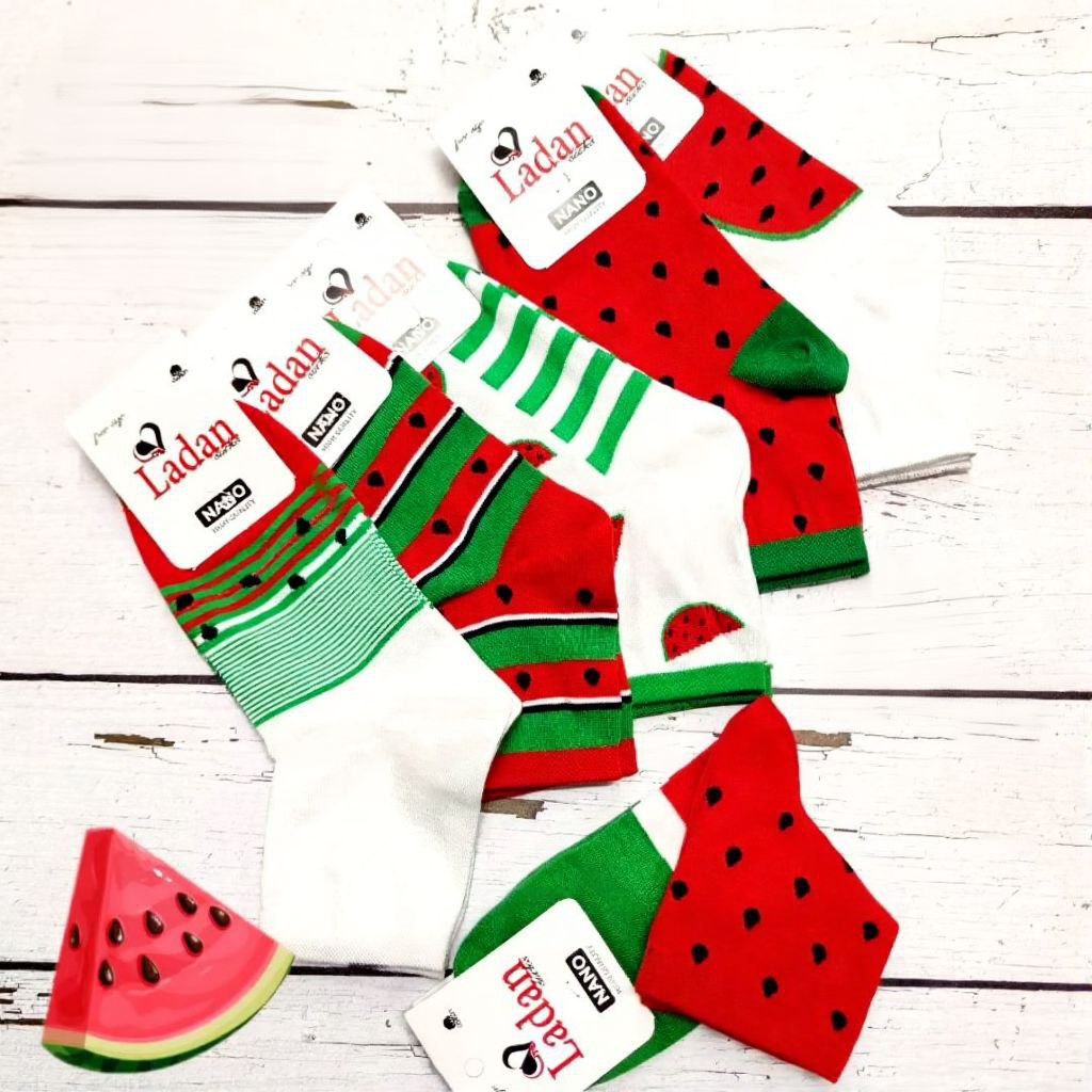 جوراب نیم ساق  زنانه طرح یلدایی 🍉🍒🎈