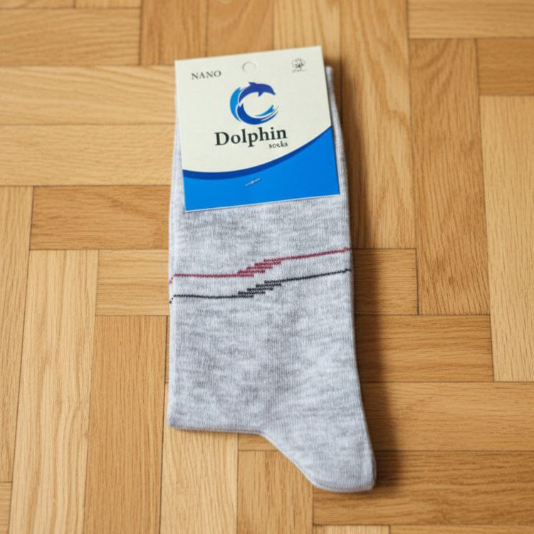 جوراب ساقدار مردانه کلاسیک طوسی روشن