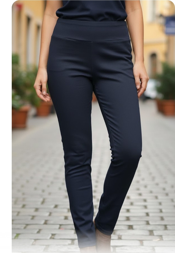 شلوار کتان کش خارجی سایز 2XL رنگ سرمه ایی