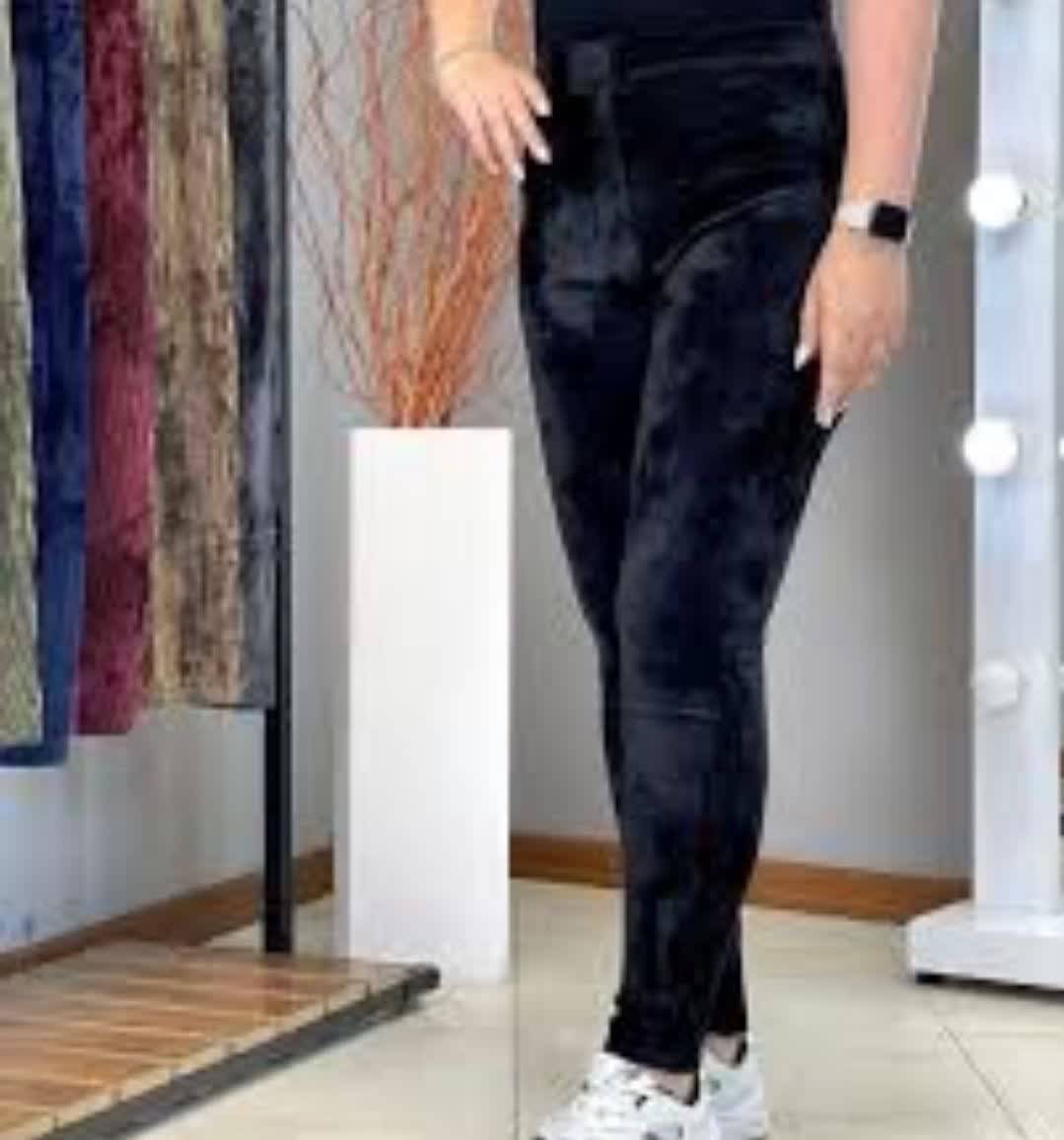 شلوار مخمل بدون خز مچی مشکی