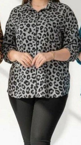 مانتو پلنگی بوگاتی رنگ طوسی