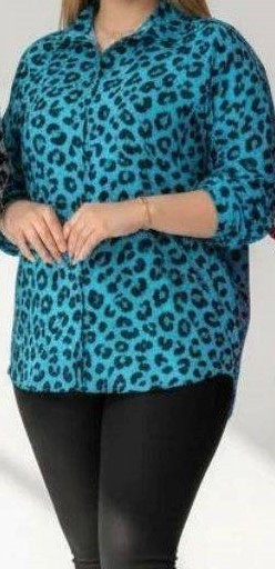 مانتو پلنگی بوگاتی رنگ آبی