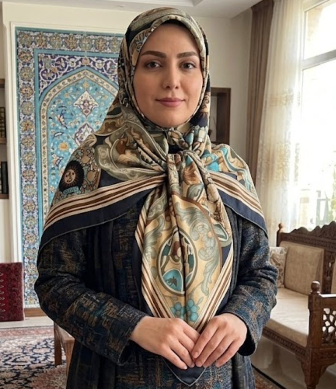 روسری ساتن خورشیدی