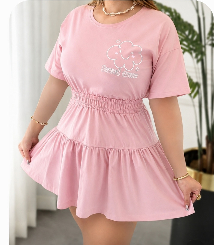 کراپ و دامن زنانه رنگ صورتی